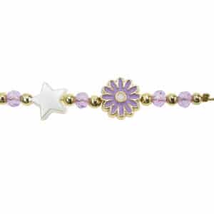 Periwinkle Purple Flower with Star Bracelet