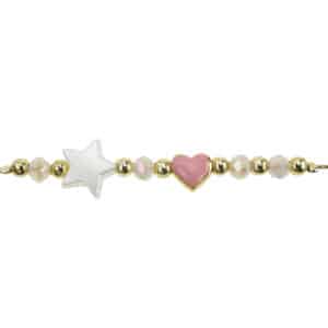 Bubblegum Pink Heart with Star Bracelet